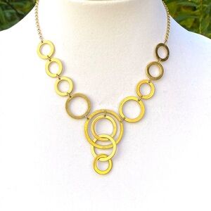 Avon Goldtone Circle Bib Necklace